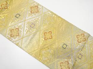 アンティーク　斜め格子に華紋織り出し袋帯（材料）